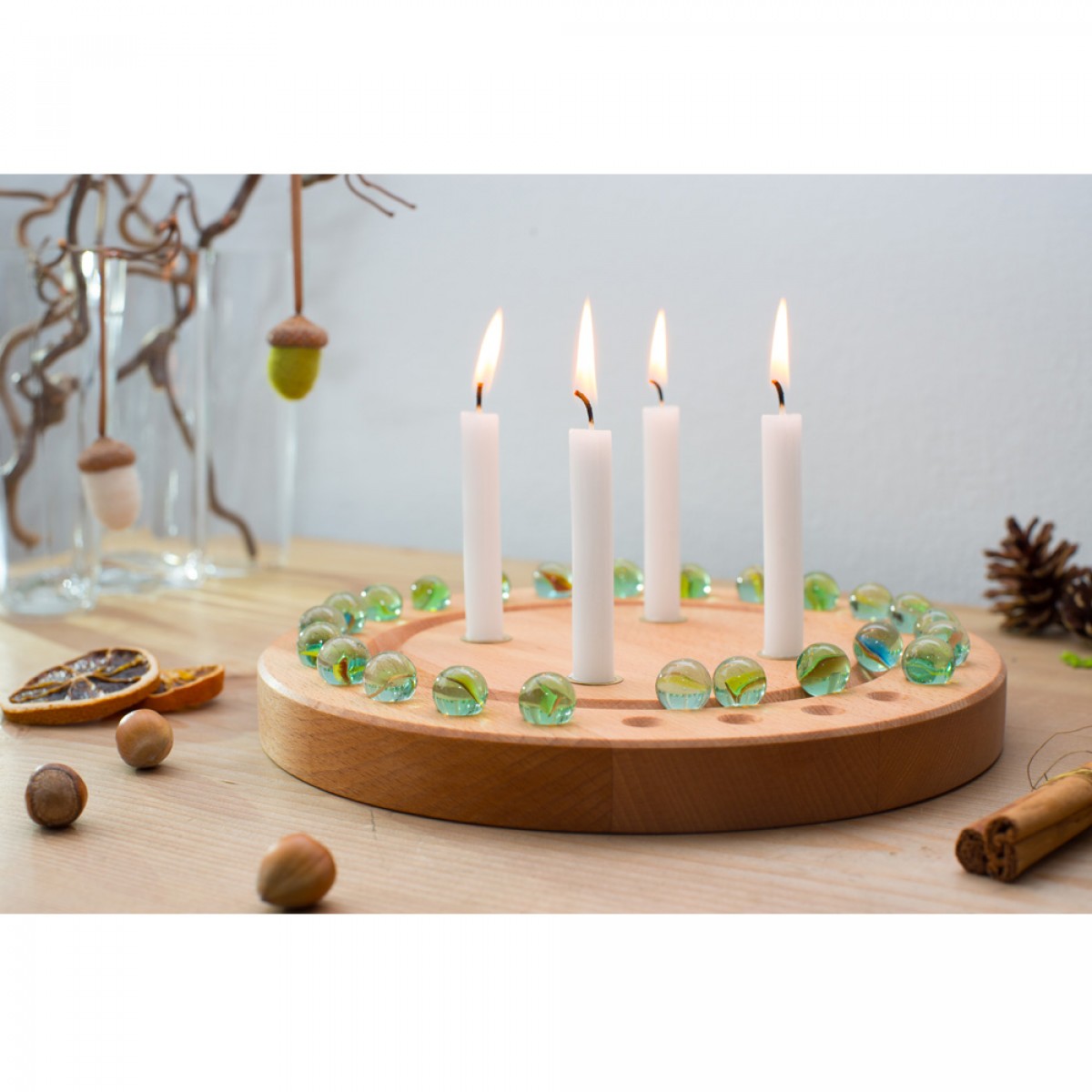 klotzaufklotz Adventskranz rund Buche