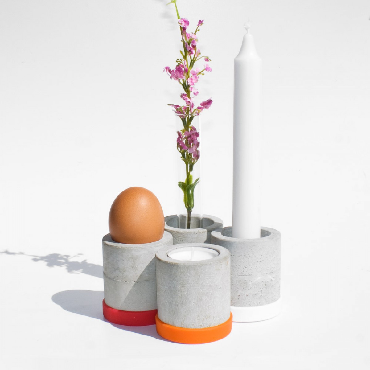 Rohr 4 - (1er Set) Kerzenhalter-Vase-Eierbecher-Teelichthalter
