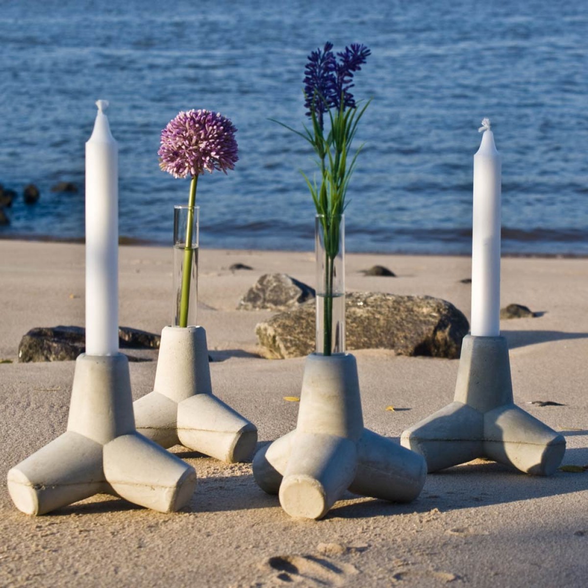 Ambientshop 2er Set Sylpo - Kerzenhalter, Vase & Küstenschutz