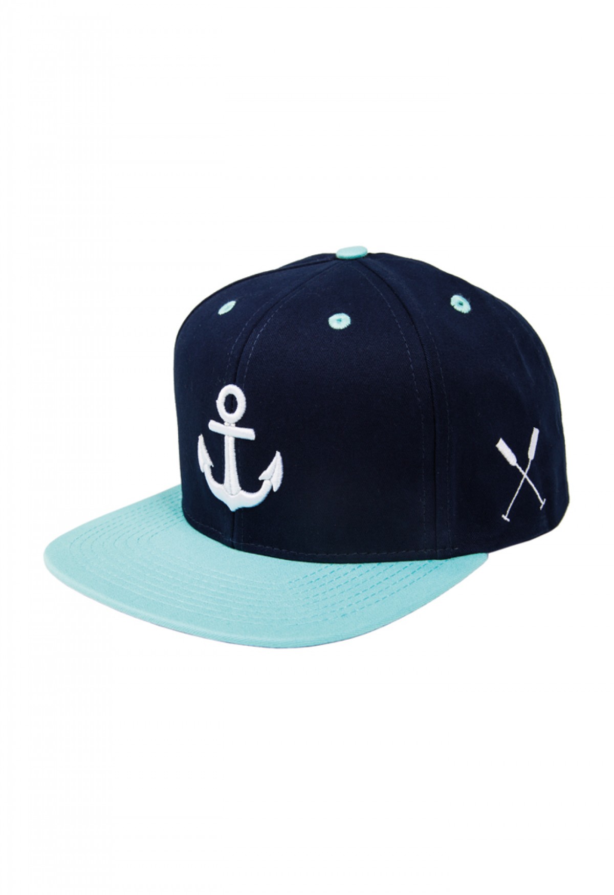 HOME IS WHERE YOUR HEART IS. – Anker Snapback Cap "Wonderland" (NAVY BLUE/MINT)