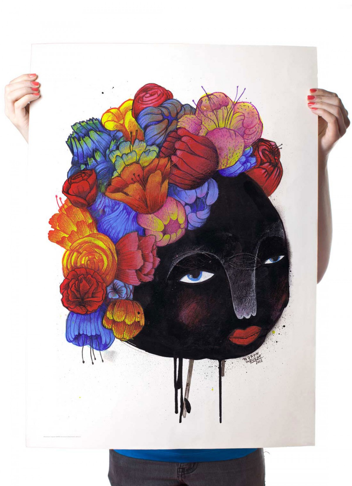 Martin Krusche – Poster »Blumenfrau« 50x70cm oder DINA3, Illustration