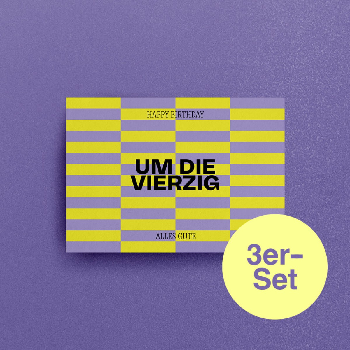 "Um die Vierzig" Geburtstagskarten, A6 – studio ciao, 3er-Set