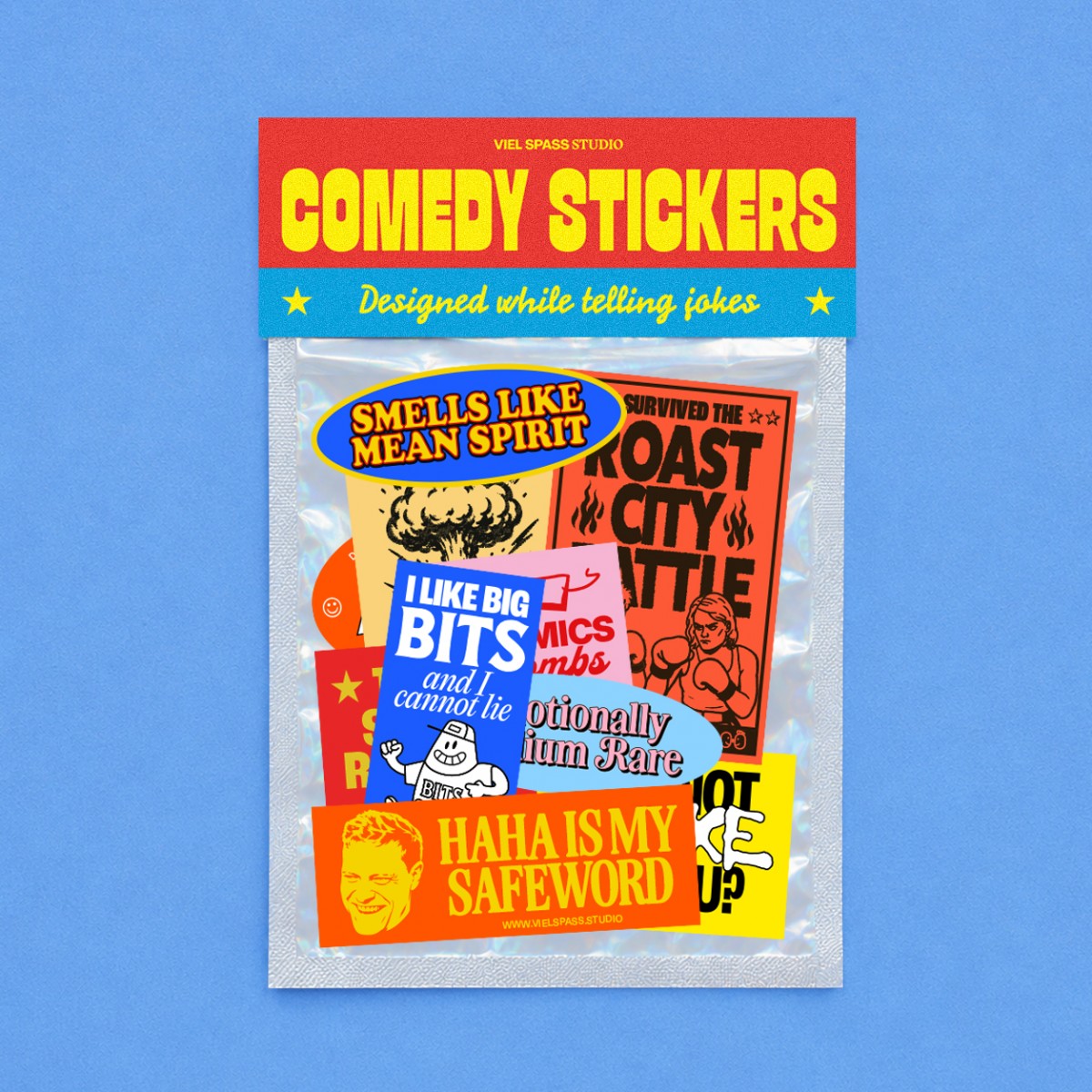 Comedy Stickerset, 10 Stück – Viel Spass Studio