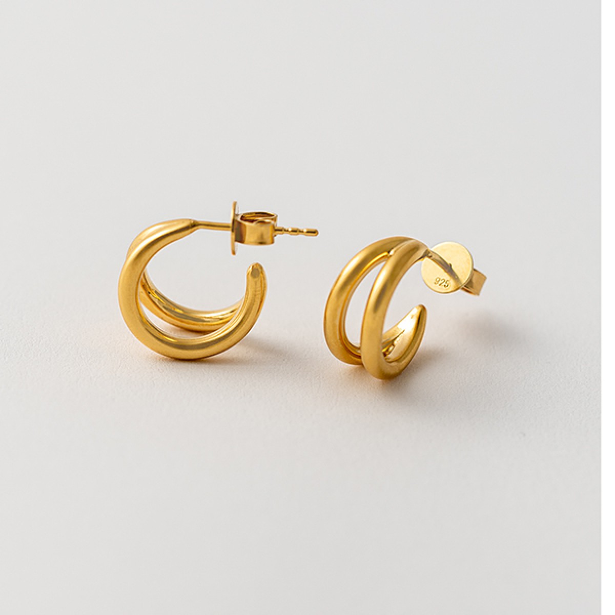 related by objects - lunar bold creole - 925 Sterlingsilber - goldplattiert 