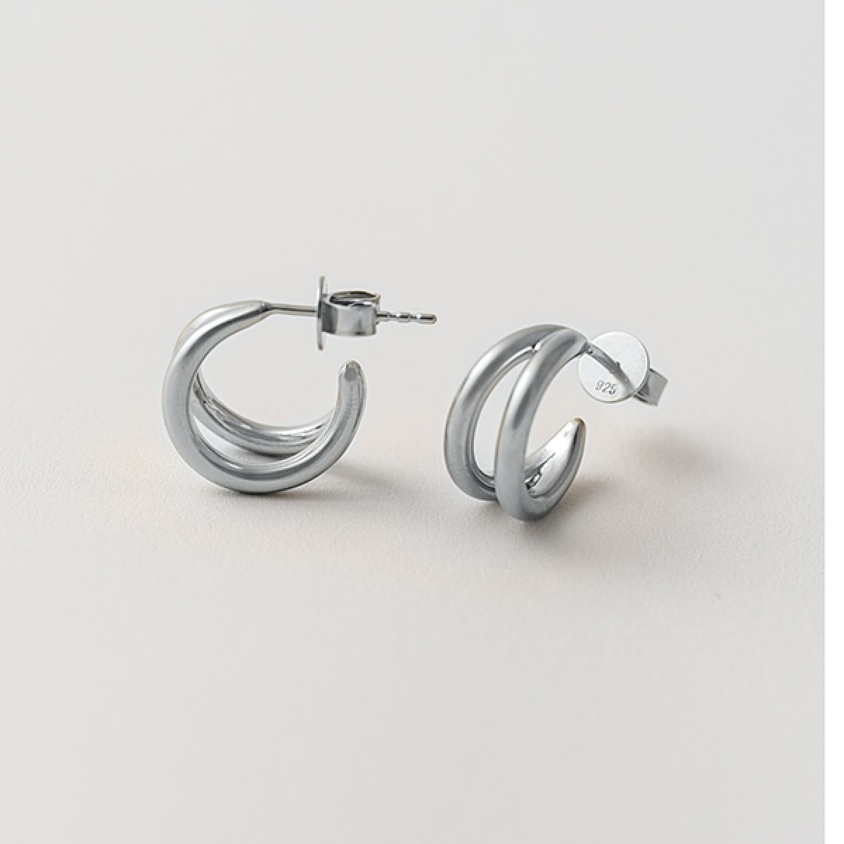 related by objects - lunar bold creole - 925 Sterlingsilber - fein versilbert
