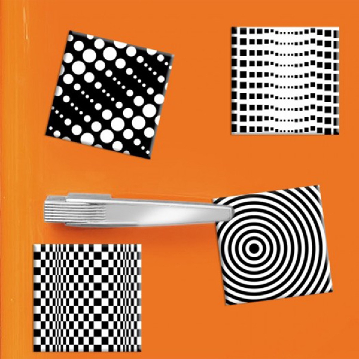 COGNOSCO 4er-Set Magnete Op Art - 5x5cm