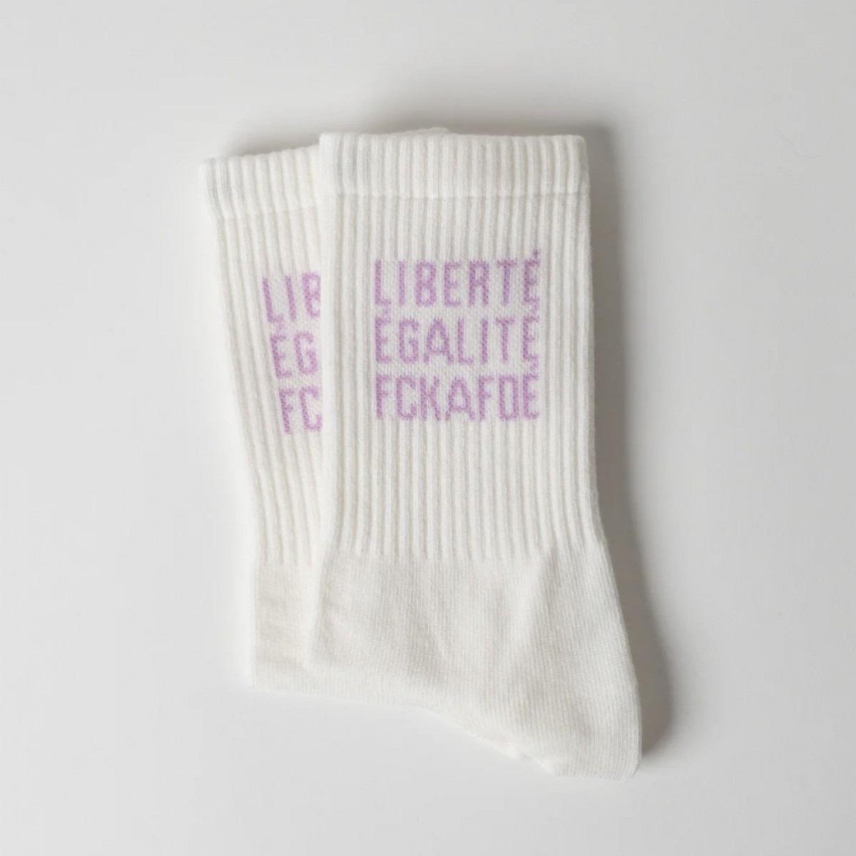 Socken LIBERTÉ ÉGALITÉ FCKAFDÉ - cream - arrel