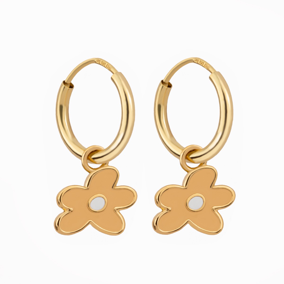 Blumen Creolen Ohrringe aus Gold Vermeil | Paeoni Colors
