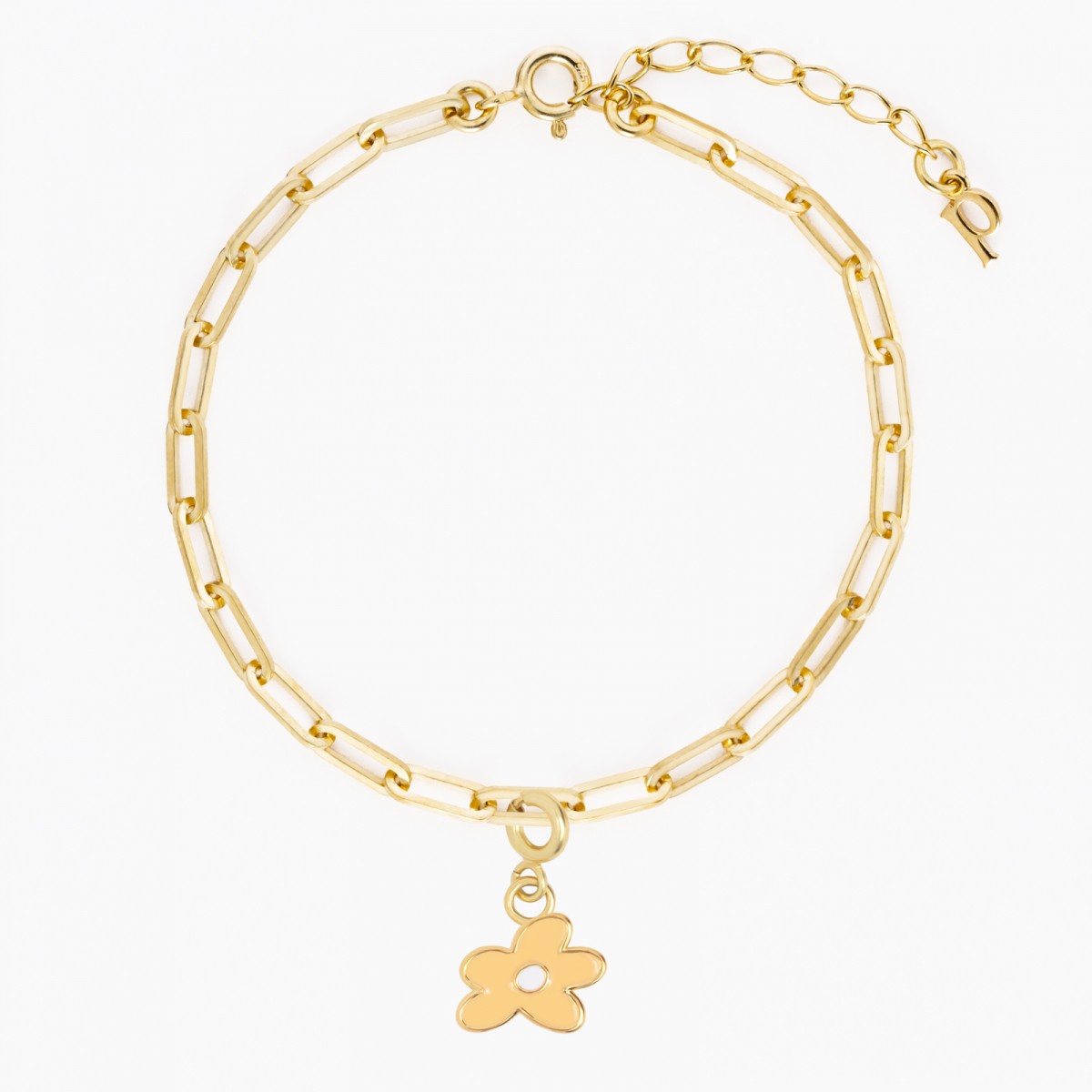 Bettelarmband mit Blumen Charm Anhänger aus Gold Vermeil | Paeoni Colors