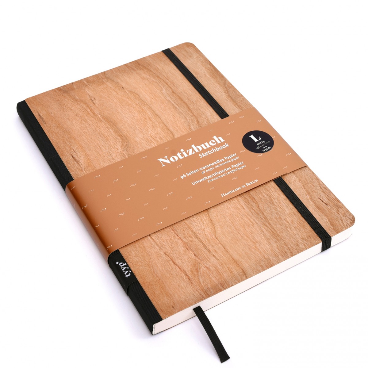 Notizbuch Echtholzfurnier Kirsche BerlinBook WOOD - DIN A5
