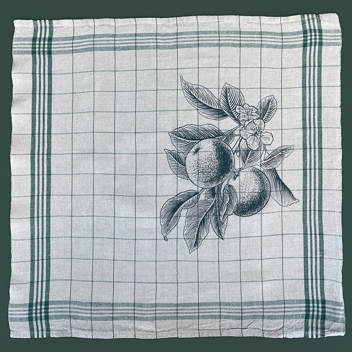 Print now - Riot later ● Leinen-Geschirrtuch "Apfel" - Handsiebdruck