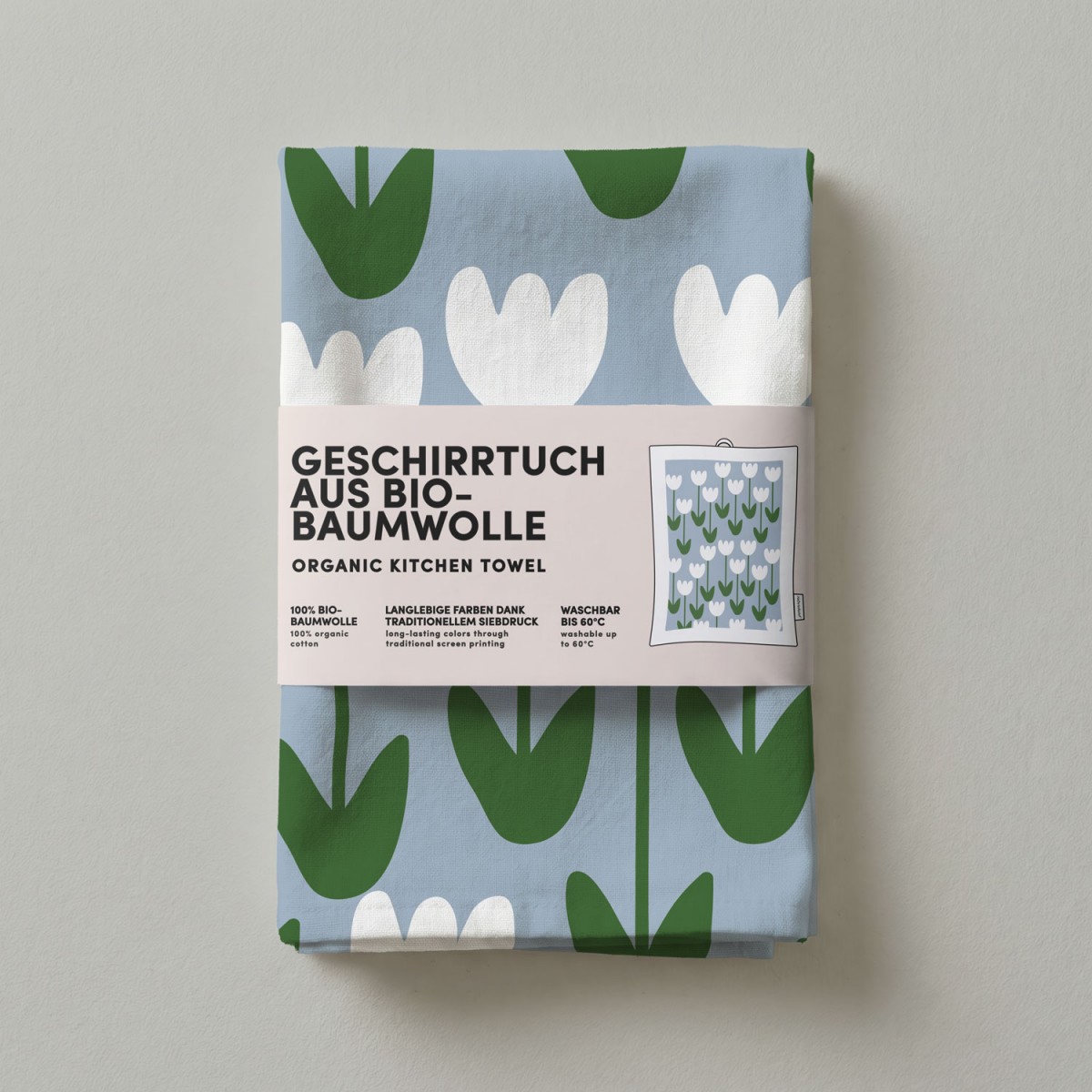 Geschirrtuch - Bio Baumwolle - Tulpen - Naturbedacht
