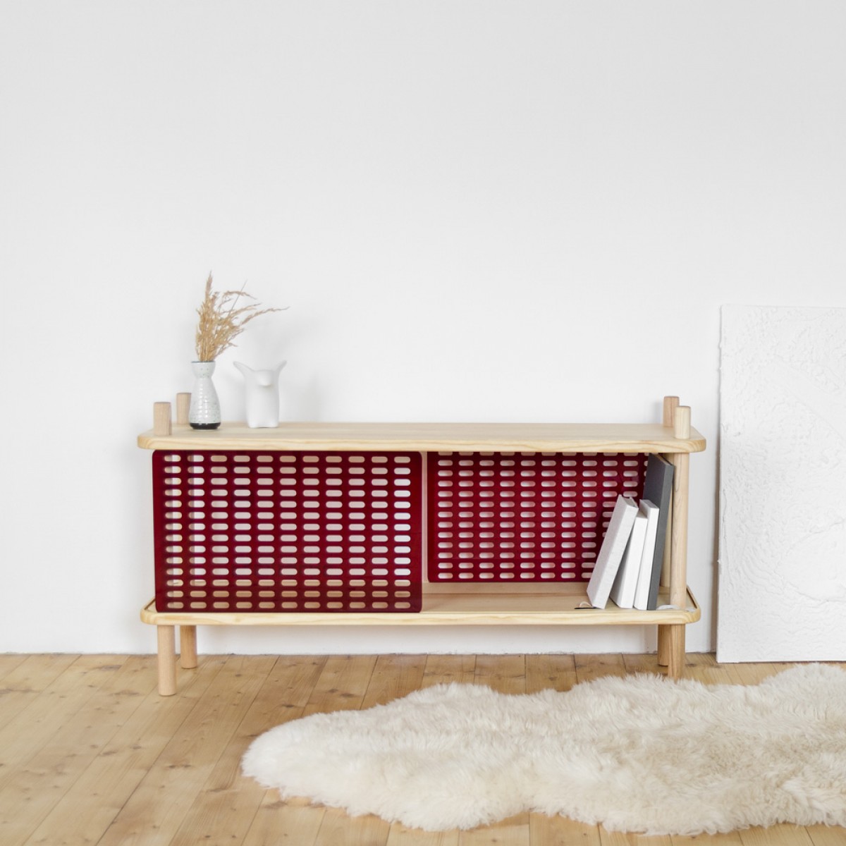 halblang | Lowboard „Blendend“ | Gitter Muster