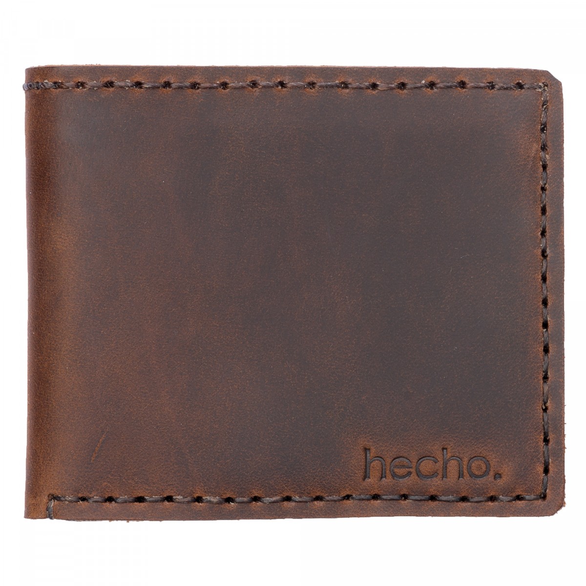 hecho. Geldbörse aus Pull-Up Leder | Handmade & Fair-Fashion | „Antonio“ Dark Wood 