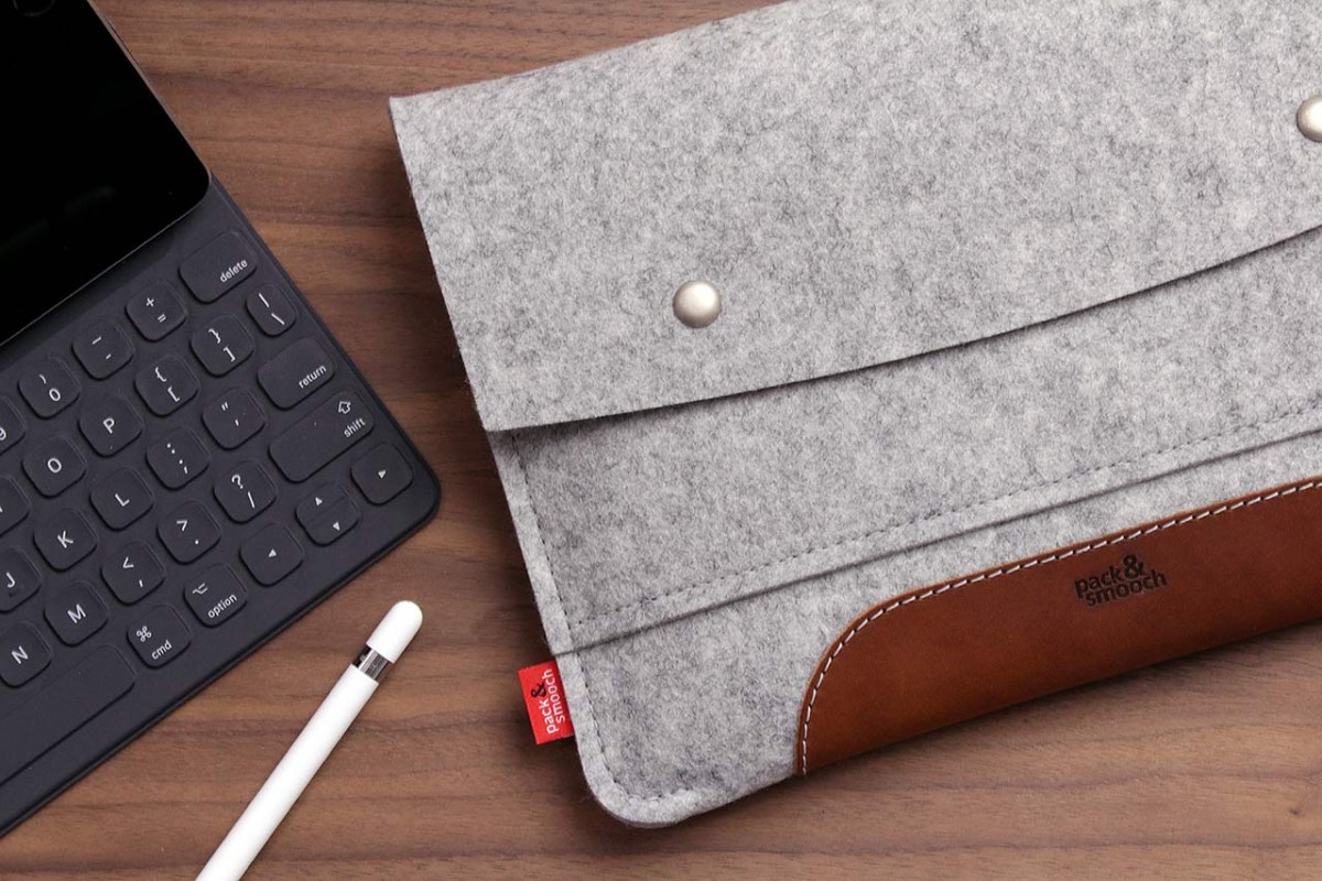iPad Pro 10.5" Hülle, Case "Hampshire" 100% Merino Wollfilz (Mulesing-frei), Pflanzlich gegerbtes Leder