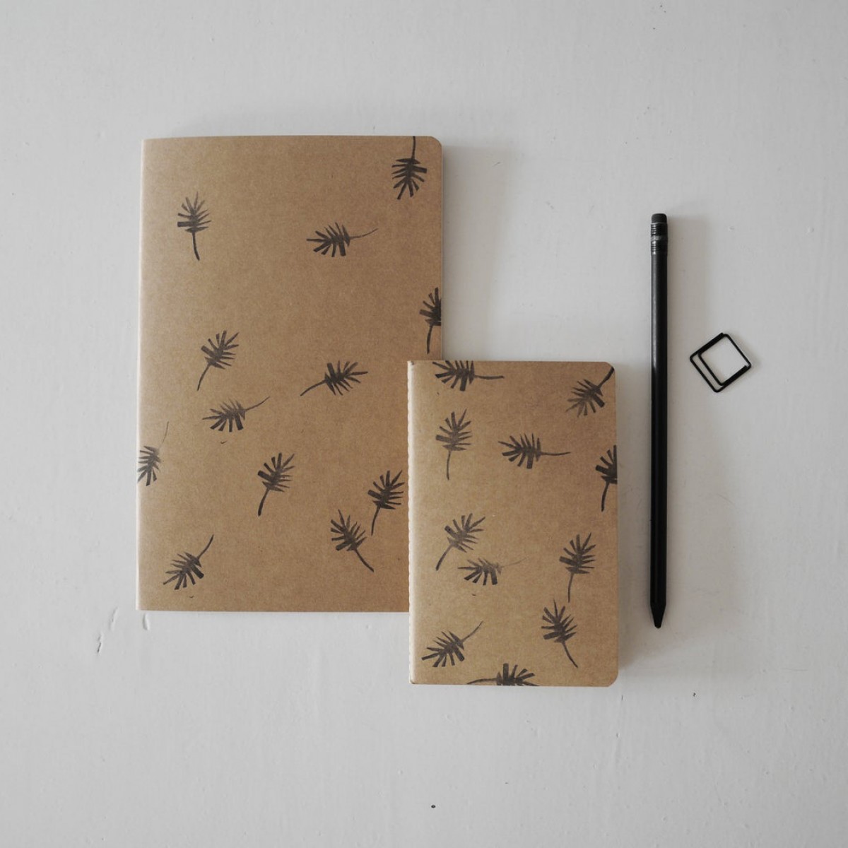 nahili Set NOTIZHEFTE A5&A6 "palms" geometrische, minimale Hefte blanko weiß Tagebuch