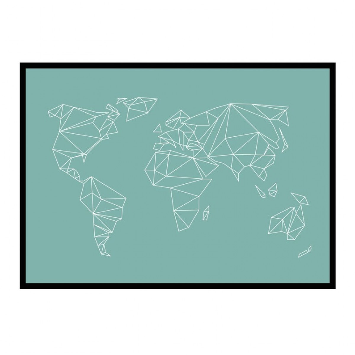 nahili ARTPRINT / POSTER "geo world" Weltkarte - (DIN A2) - mint