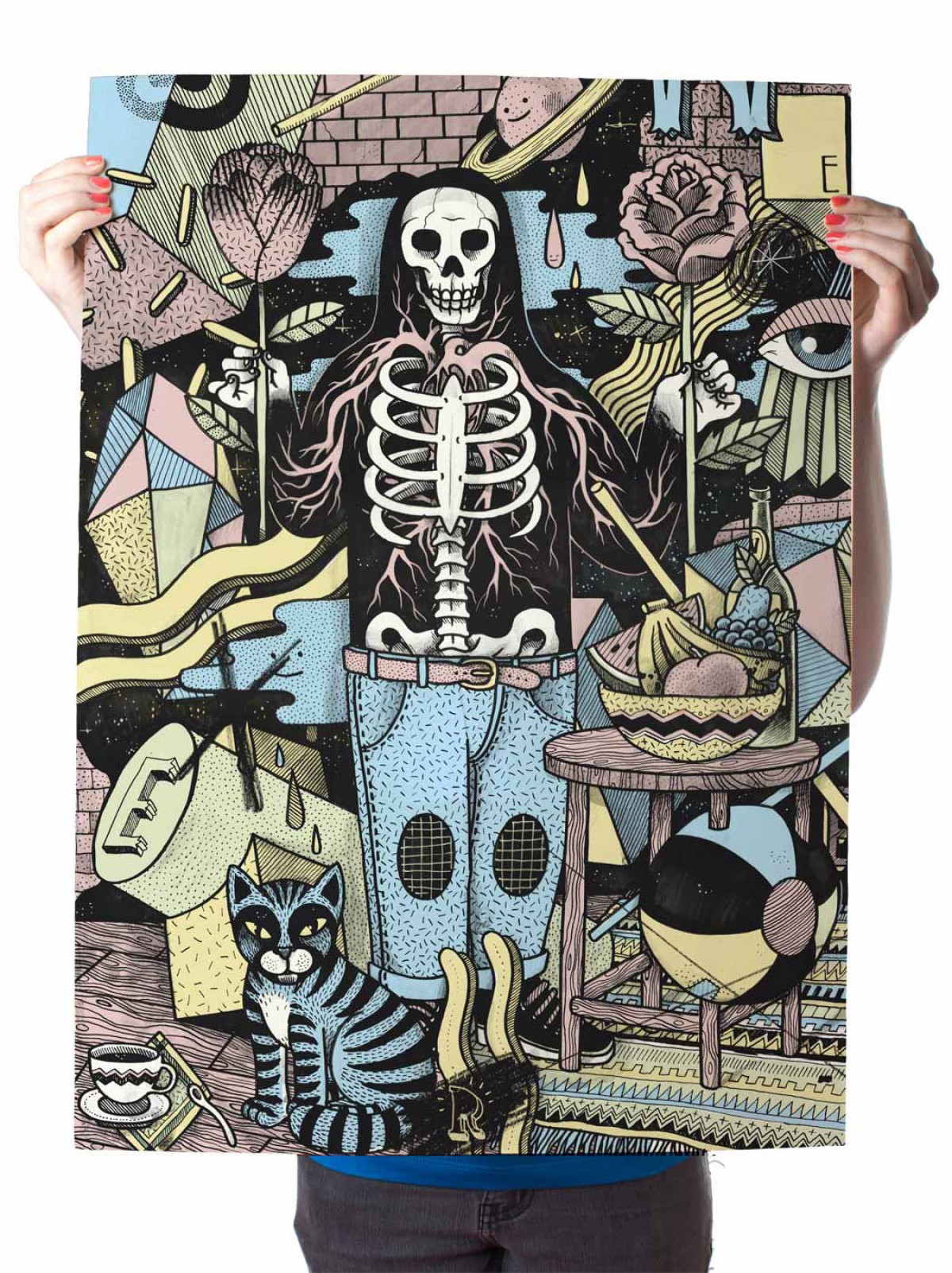 Poster »Kater Gothics« 50x70cm, Illustration von Martin Krusche