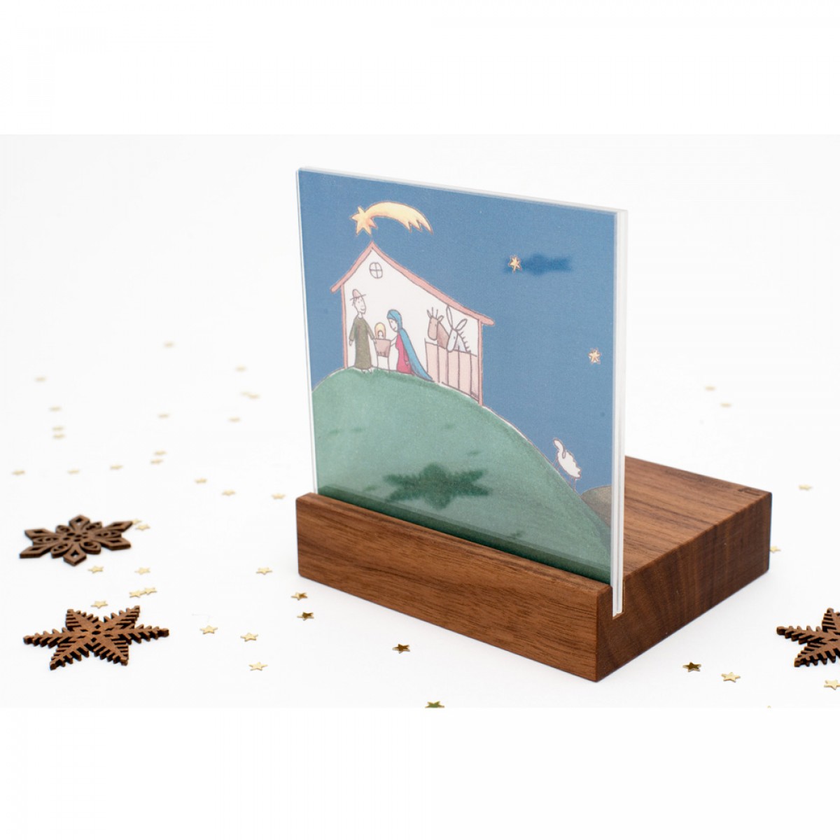klotzaufklotz Weihnachtskrippe Mini Landschaft (Nussbaum)