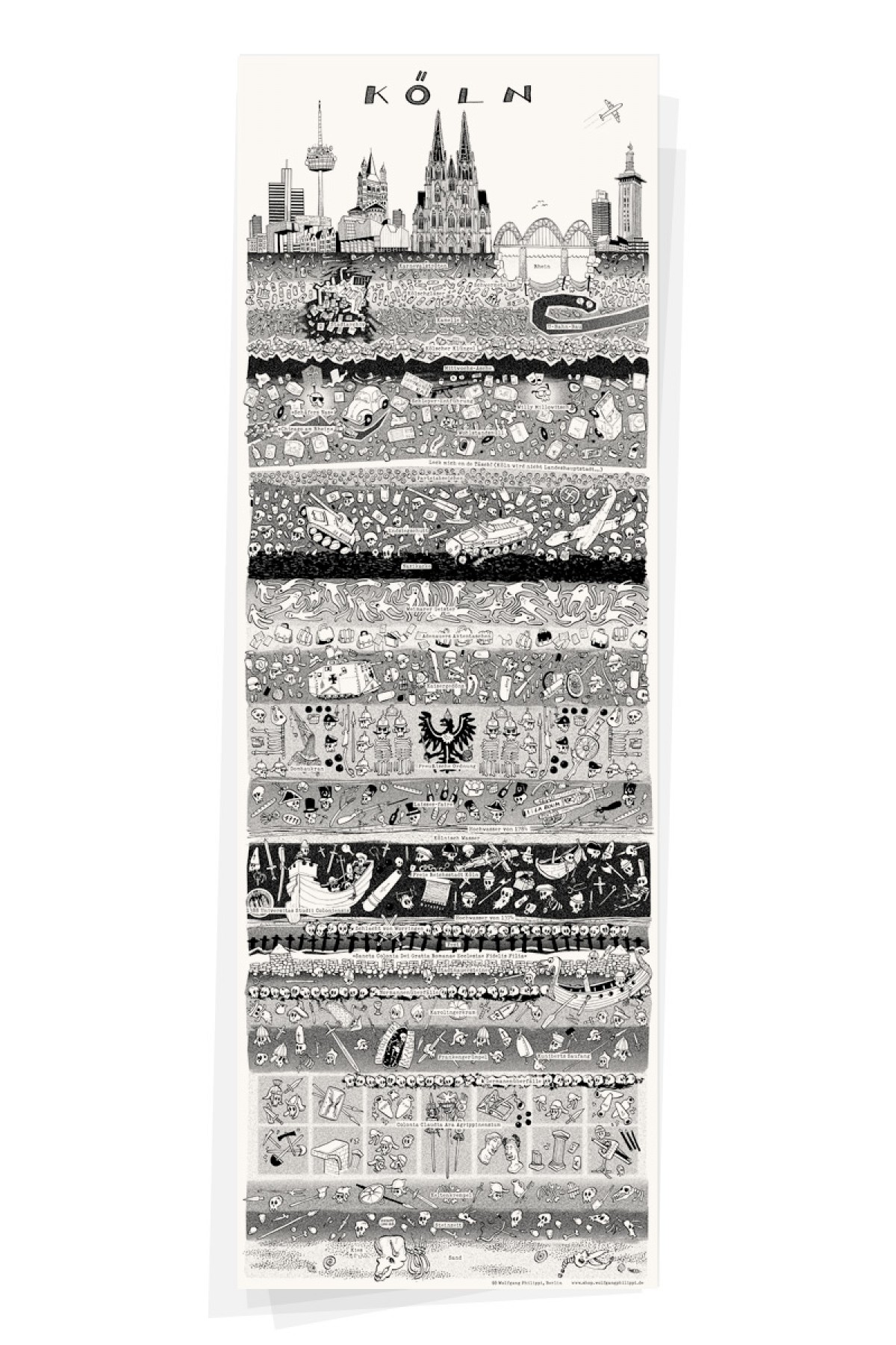 Wolfgang Philippi KÖLN PLAKAT 30x88 cm