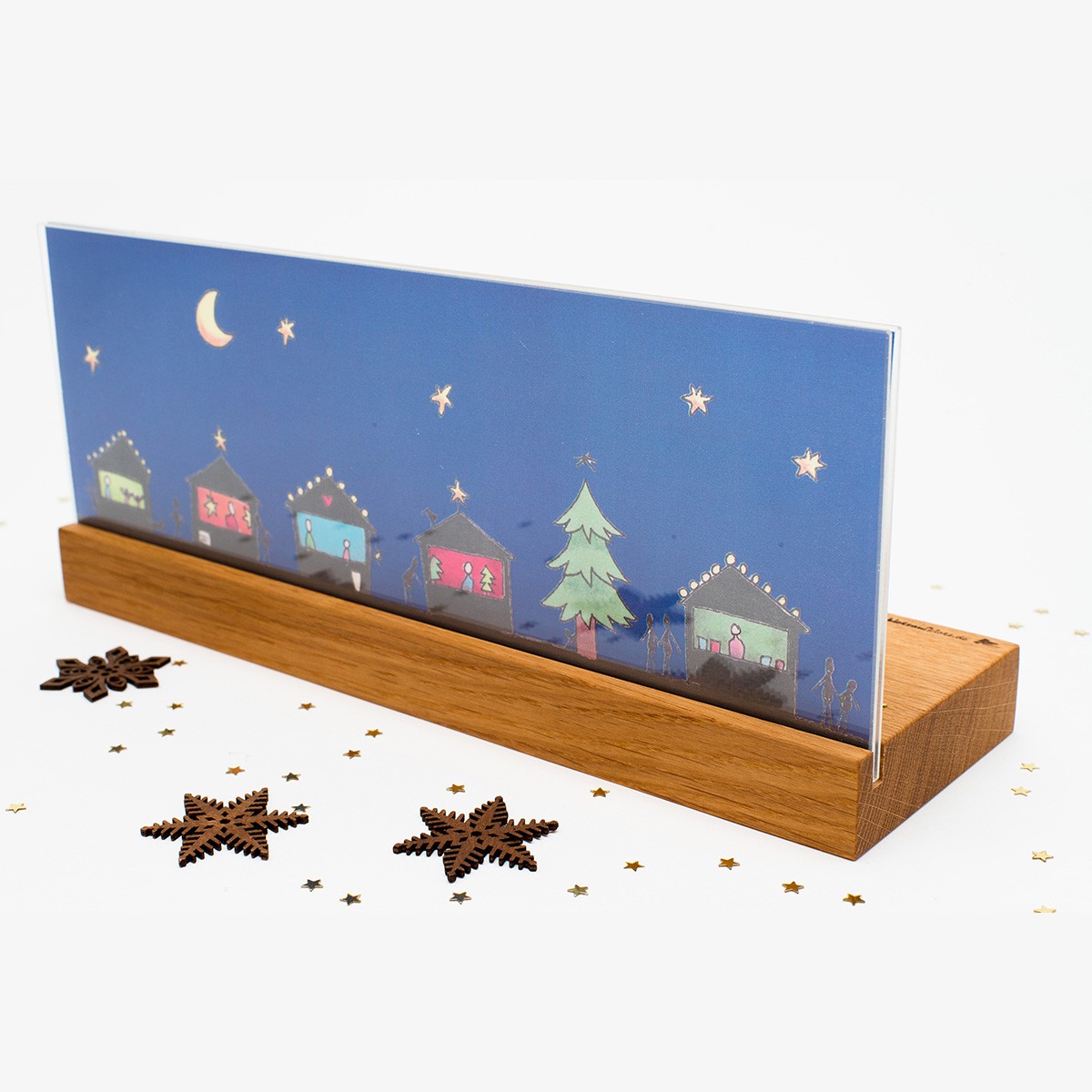 klotzaufklotz Weihnachtskrippe Markt (Eiche)