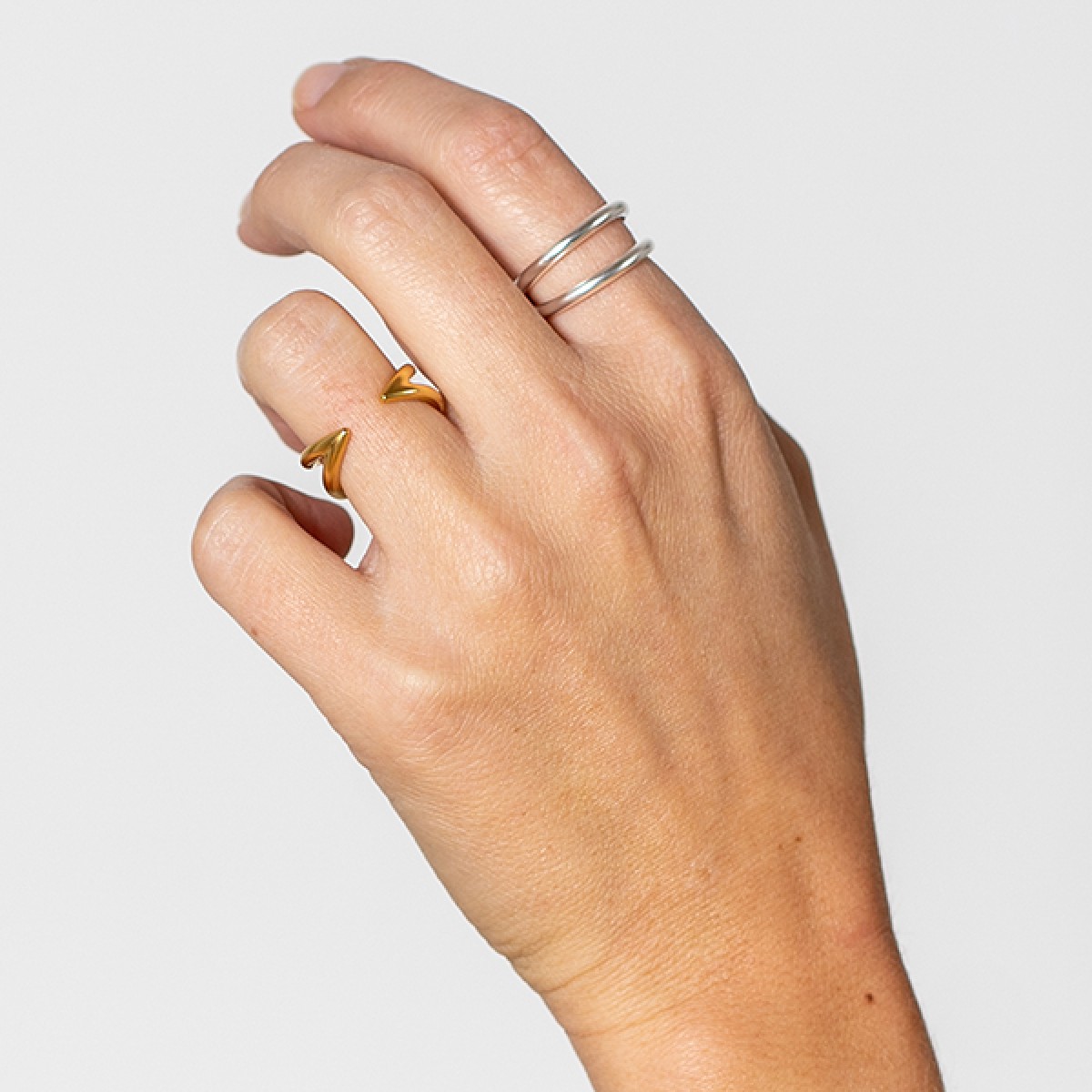 related by objects - lunar bold ring - 925 Sterlingsilber - goldplattiert