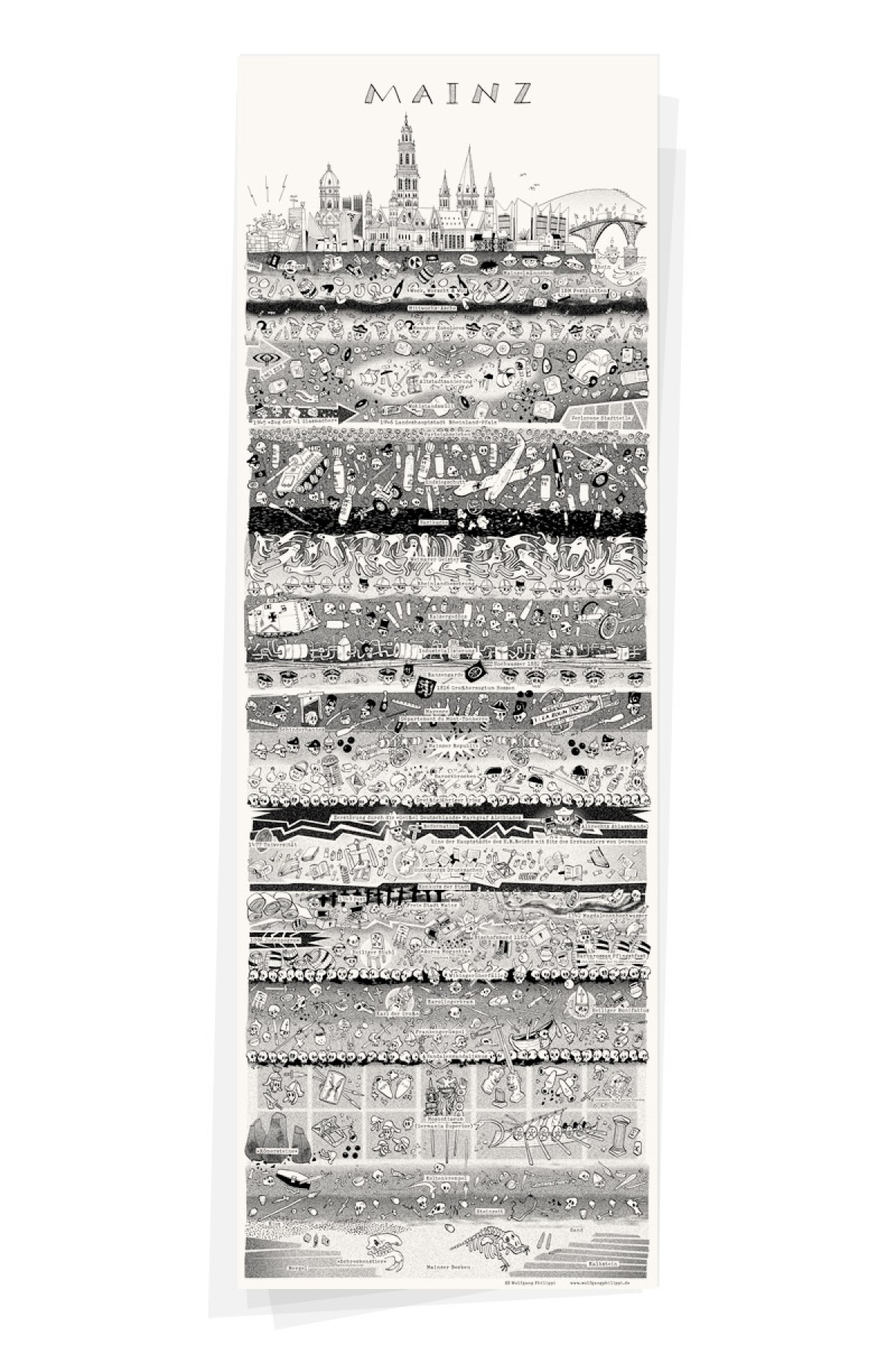Wolfgang Philippi MAINZ PLAKAT 30x88 cm
