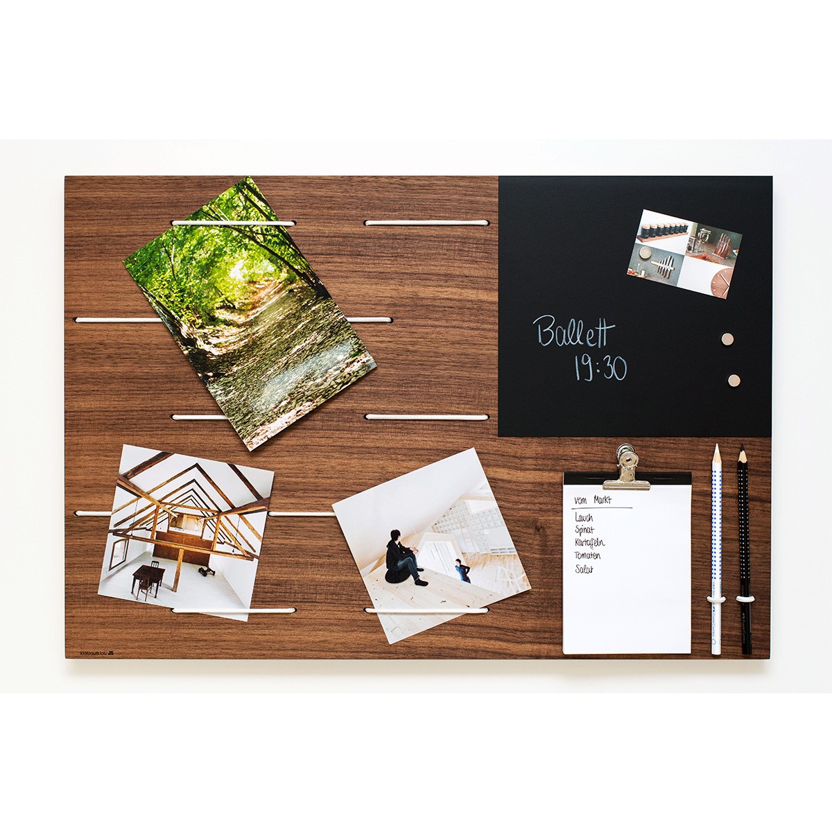 klotzaufklotz Memoboard Nussbaum