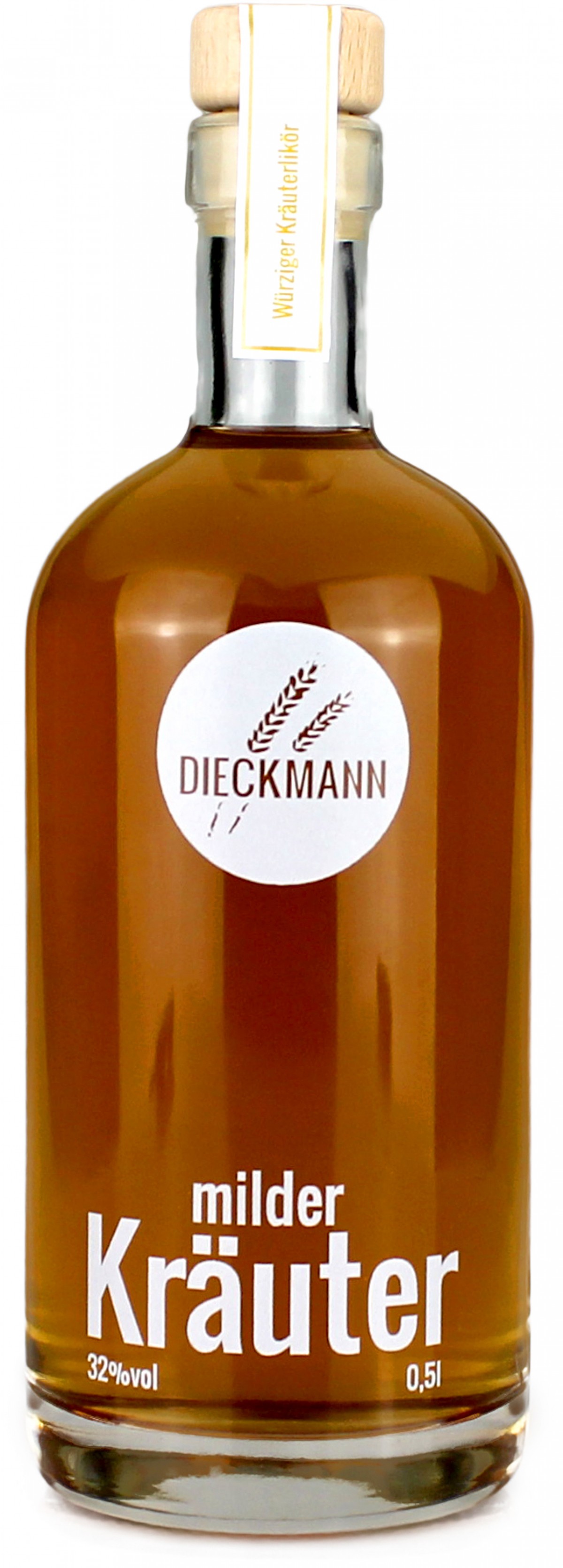 Weizenbrennerei & Likörmanufaktur Dieckmann milder Kräuter - Kräuterlikör LIKÖR 32% vol., 0,5l