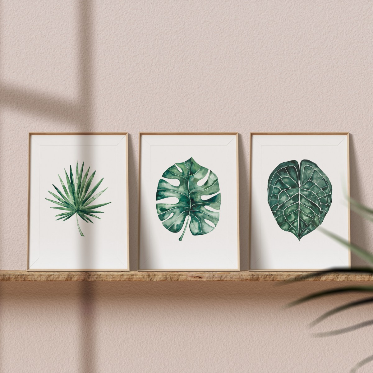 Paperlandscape | 3er Set Aquarell Kunstdrucke "Palmblätter" | Pflanze | Palmblatt | verschiedene Größen
