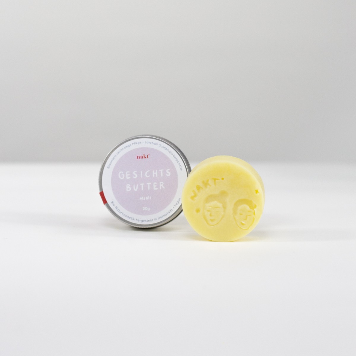 nakt® Travel Size • Gesichtsbutter in fester Form | Mini • Lavendel-Sandelholz-Bergamotte-Duft