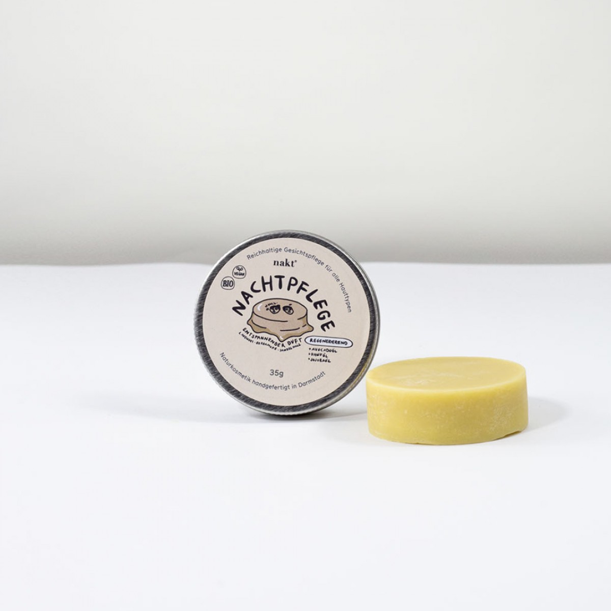 nakt® Nachtpflege • Gesichtsbutter in fester Form | Lavendel-Sandelholz-Bergamotte-Duft