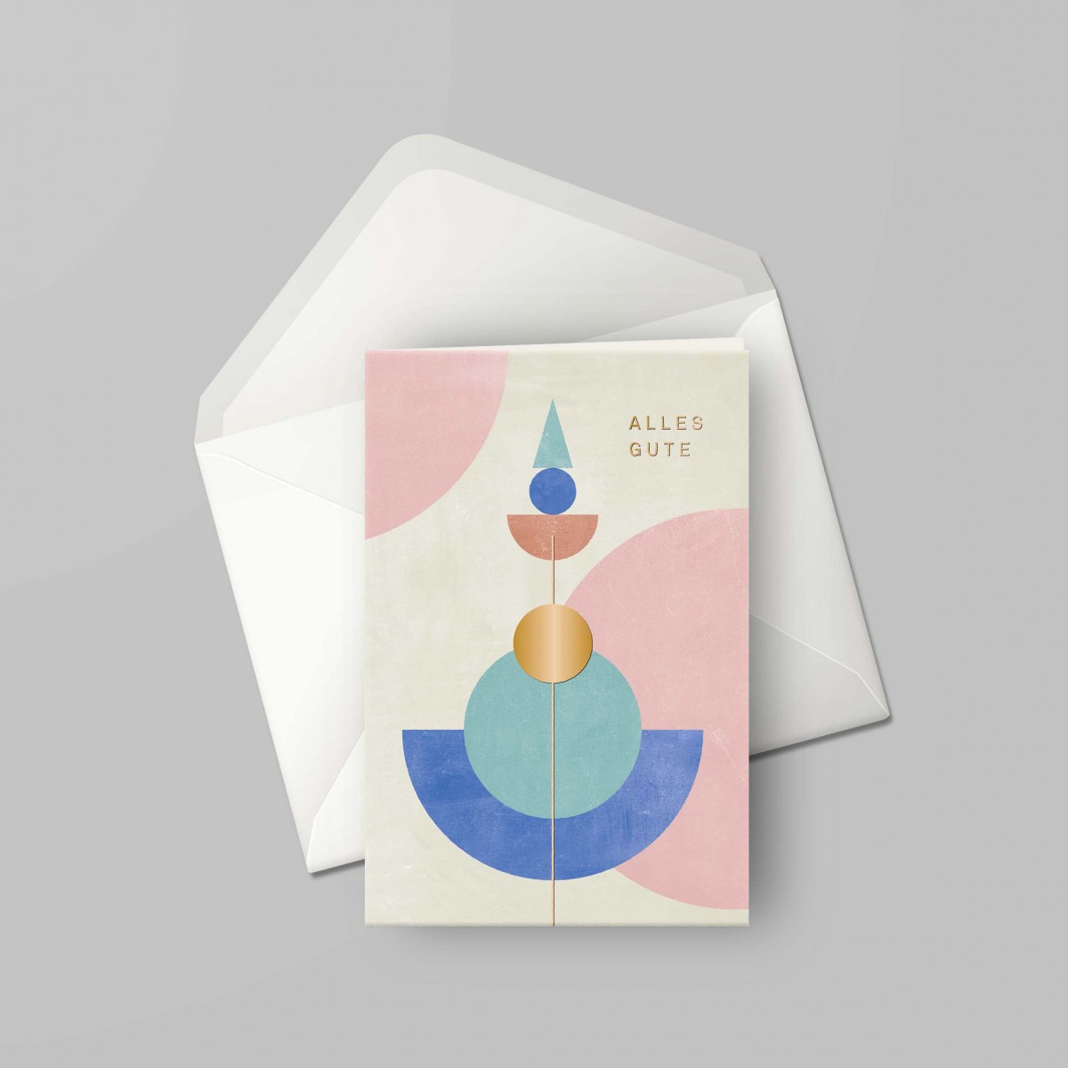 Designfräulein // Grußkarte mit Kuvert // Alles Gute // gold