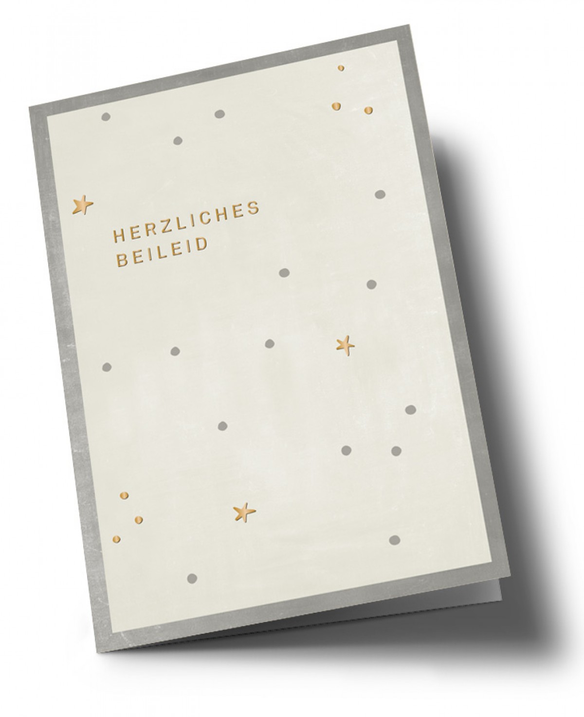 Designfräulein // Grußkarte mit Kuvert // Herzliches Beileid // gold