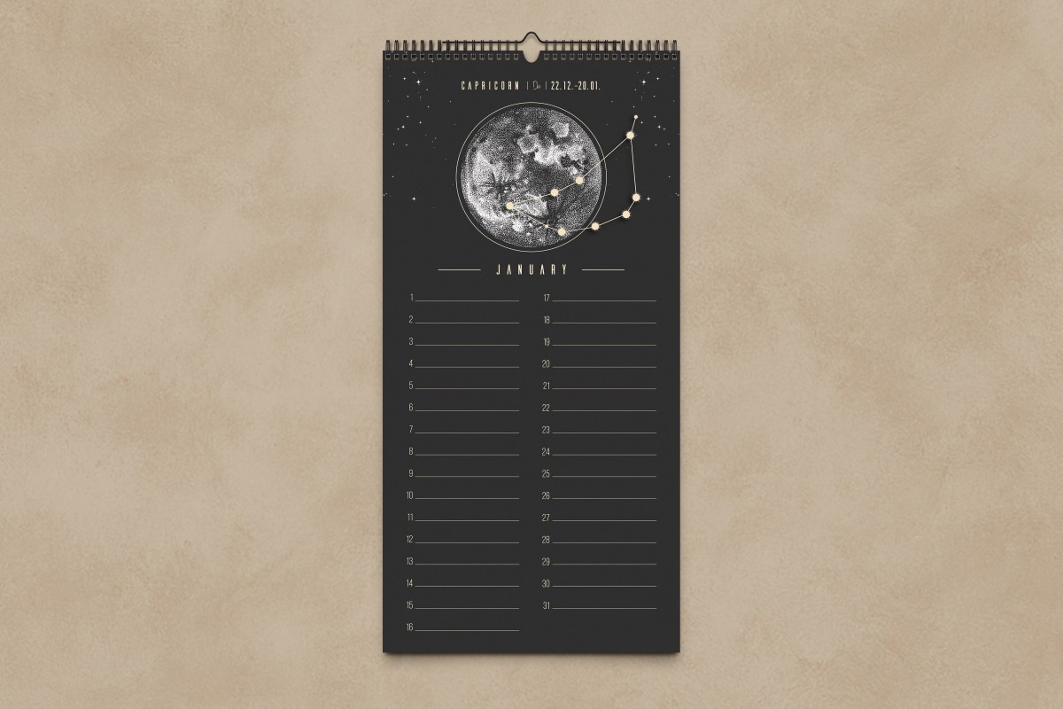 Ewiger Kalender Boho schwarz // ShellyCreates