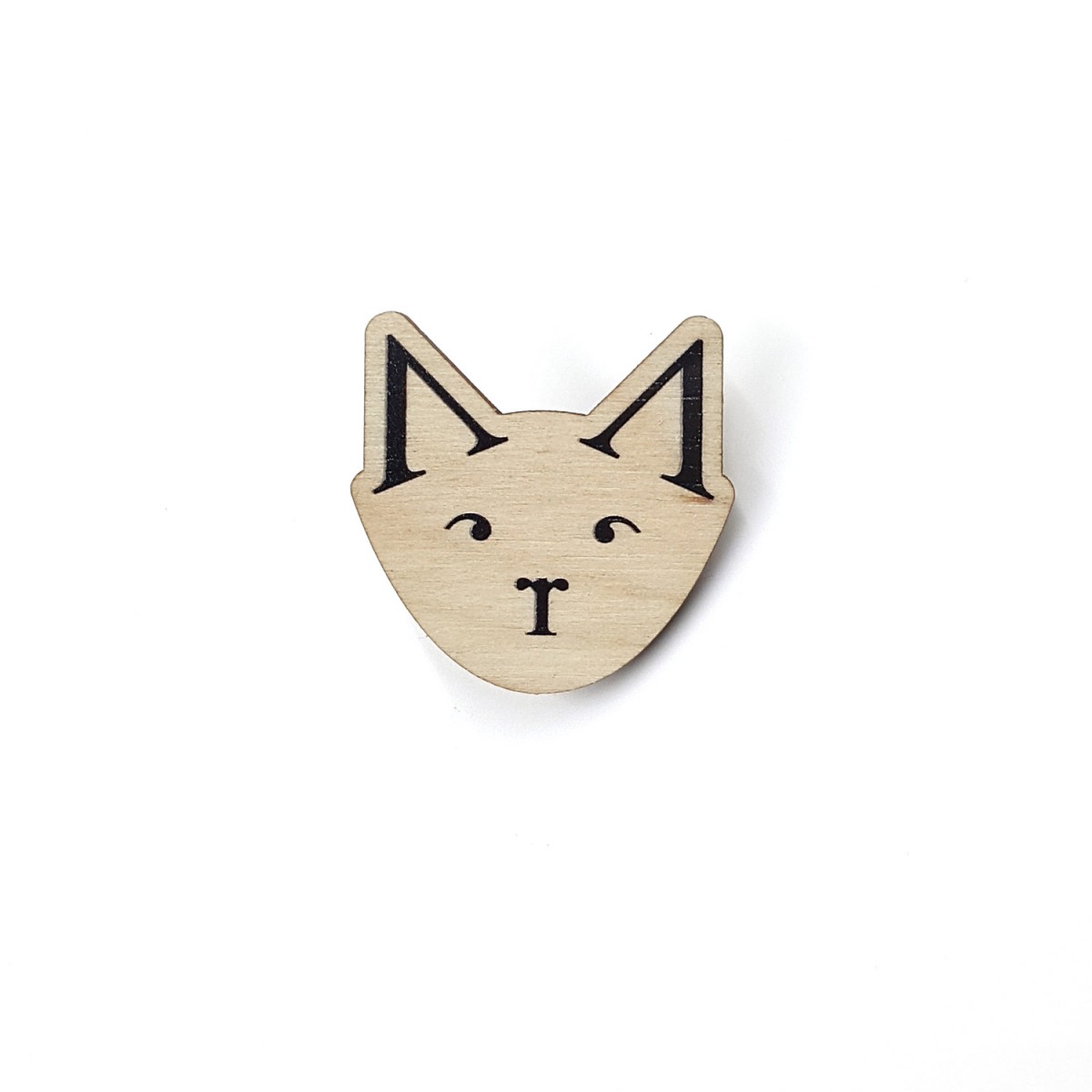 sonst noch was? Holz Pin "Typo-Katze"