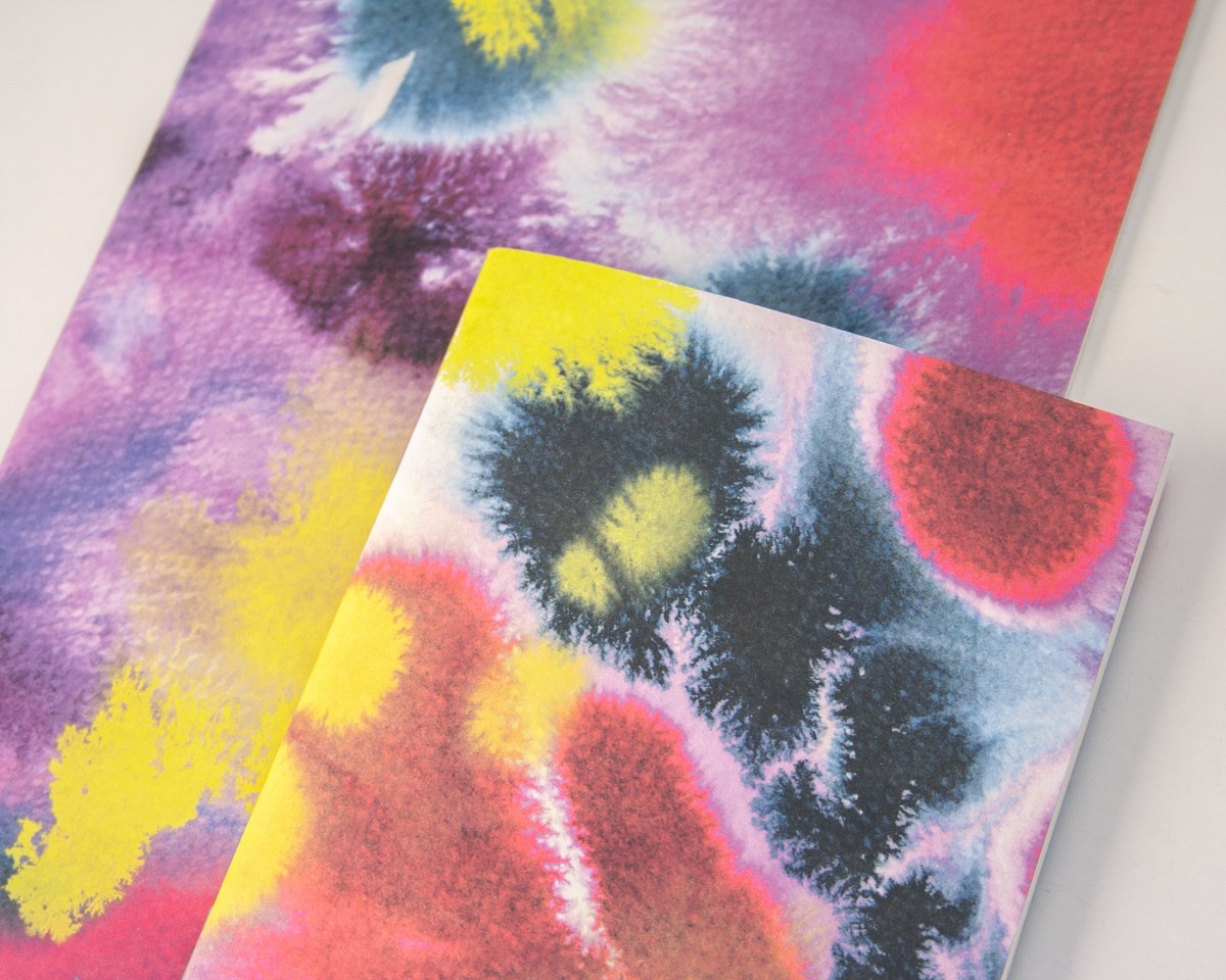 2er Set Notizhefte Aquarell pink lila blau // Papaya paper products