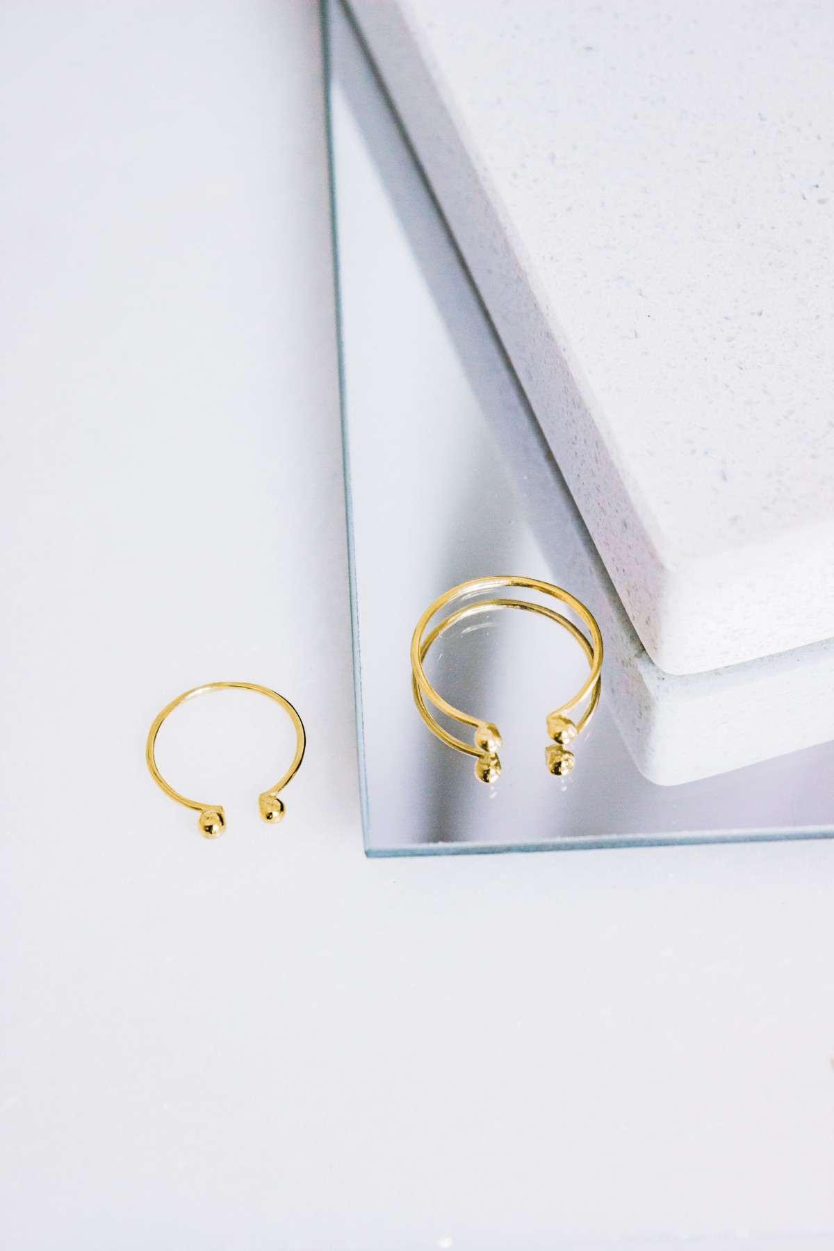 iloveblossom PEBBLE TWIN RING // gold