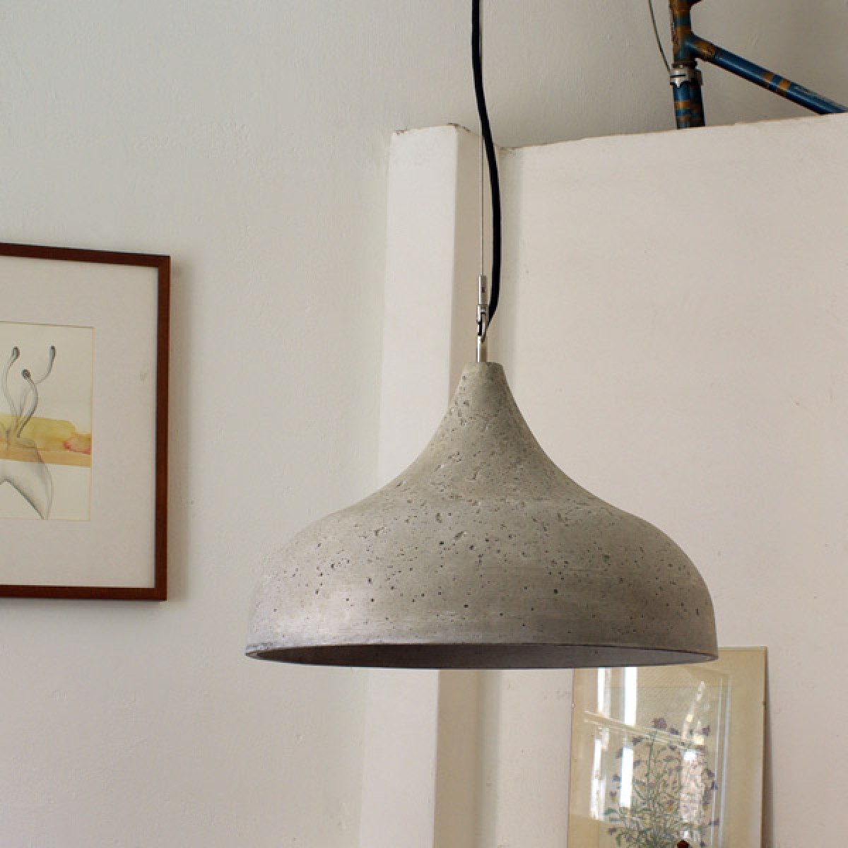 rohes wohnen Betonlampenschirm, Betonlampe ohne Leuchtenpendel, Hängelampe
