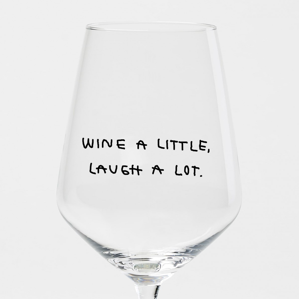 "Wine A Little, Laugh A Lot" Weinglas by Johanna Schwarzer × selekkt