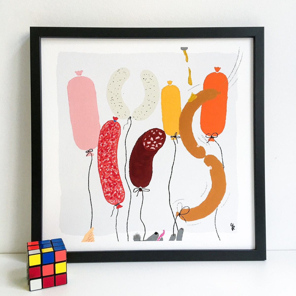Wurstballon – Giclée-Kunstdruck, Format 40 x 40cm