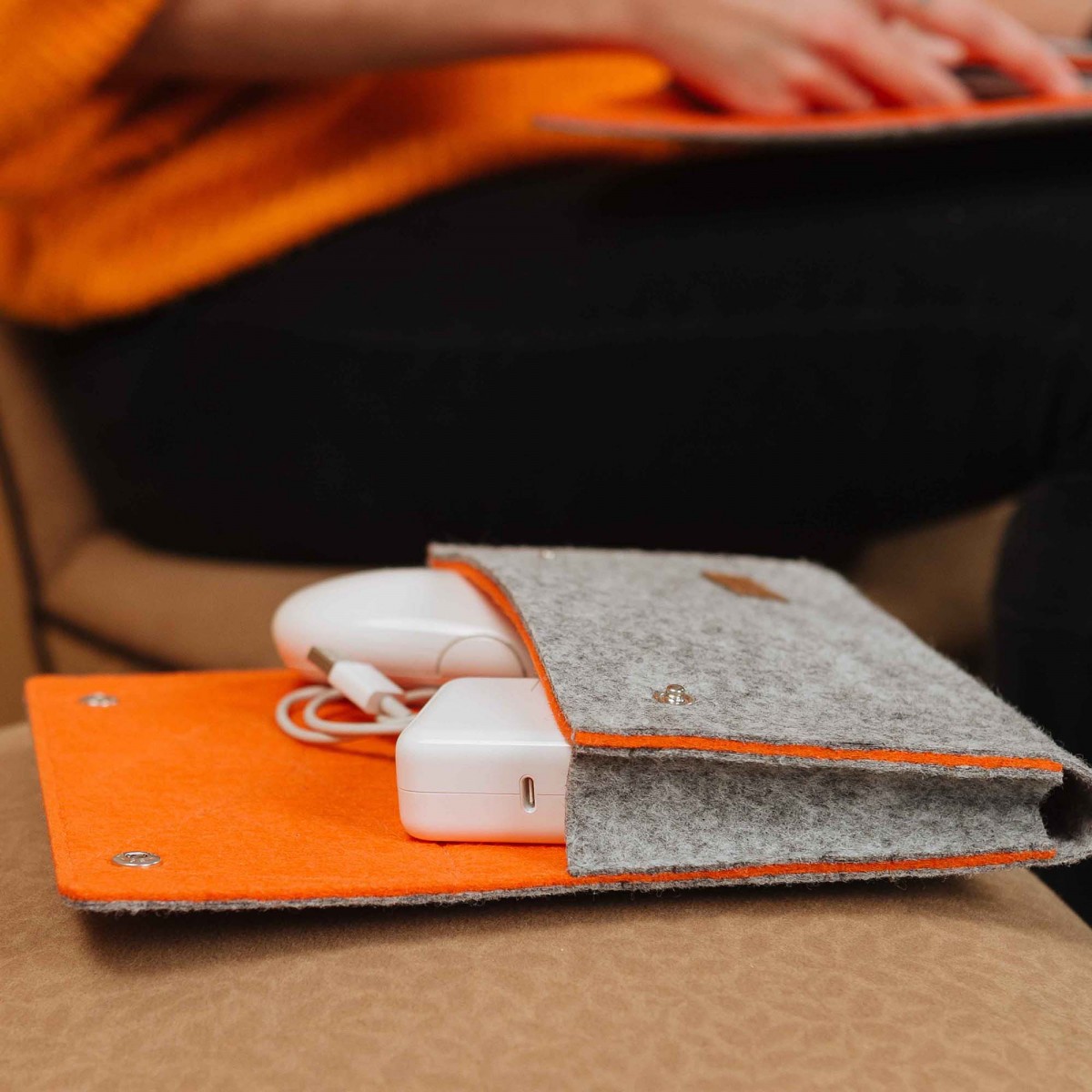 RÅVARE Kabeltasche aus Filz, für Netzteile Maus und Kabel, Laptop Zubehör