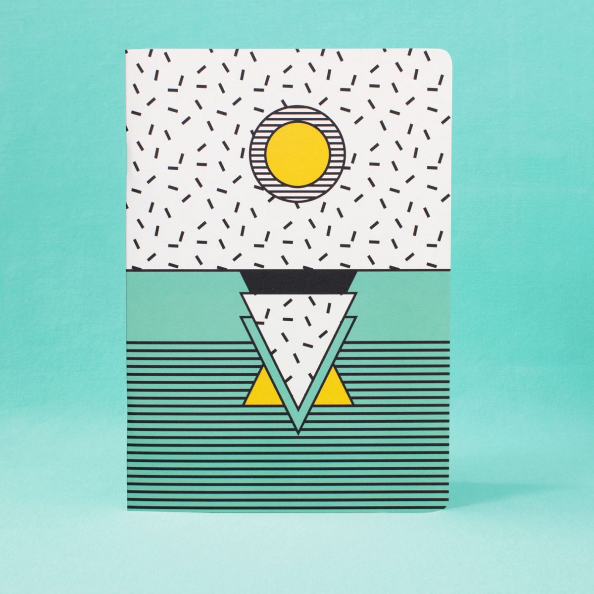 polypodium / Notizheft - A5 - I ♥ Memphis / turquoise