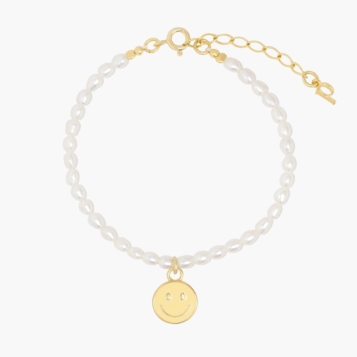 Smiley Süßwasserperlen Armband mit Gold Vermeil | Paeoni Colors