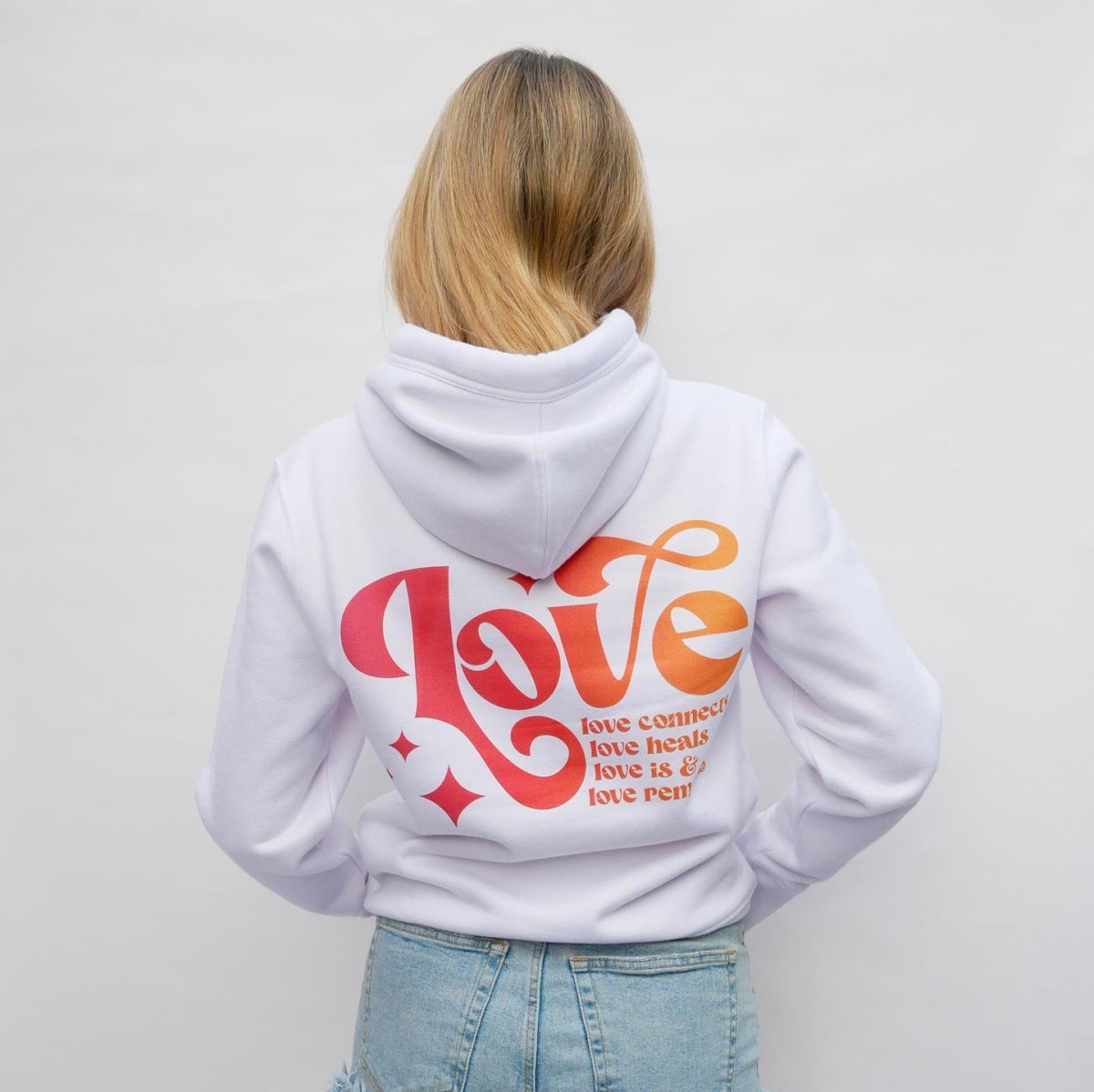 SPARKLES OF LIGHT | LOVE CONNECTS Hoodie weiss
