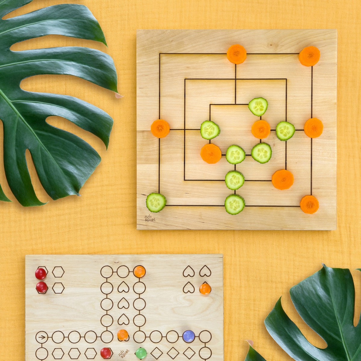 Mensch, friss' mich nicht (Ludo) & Mühle Spiel- und Schneidebrett | julispiel
