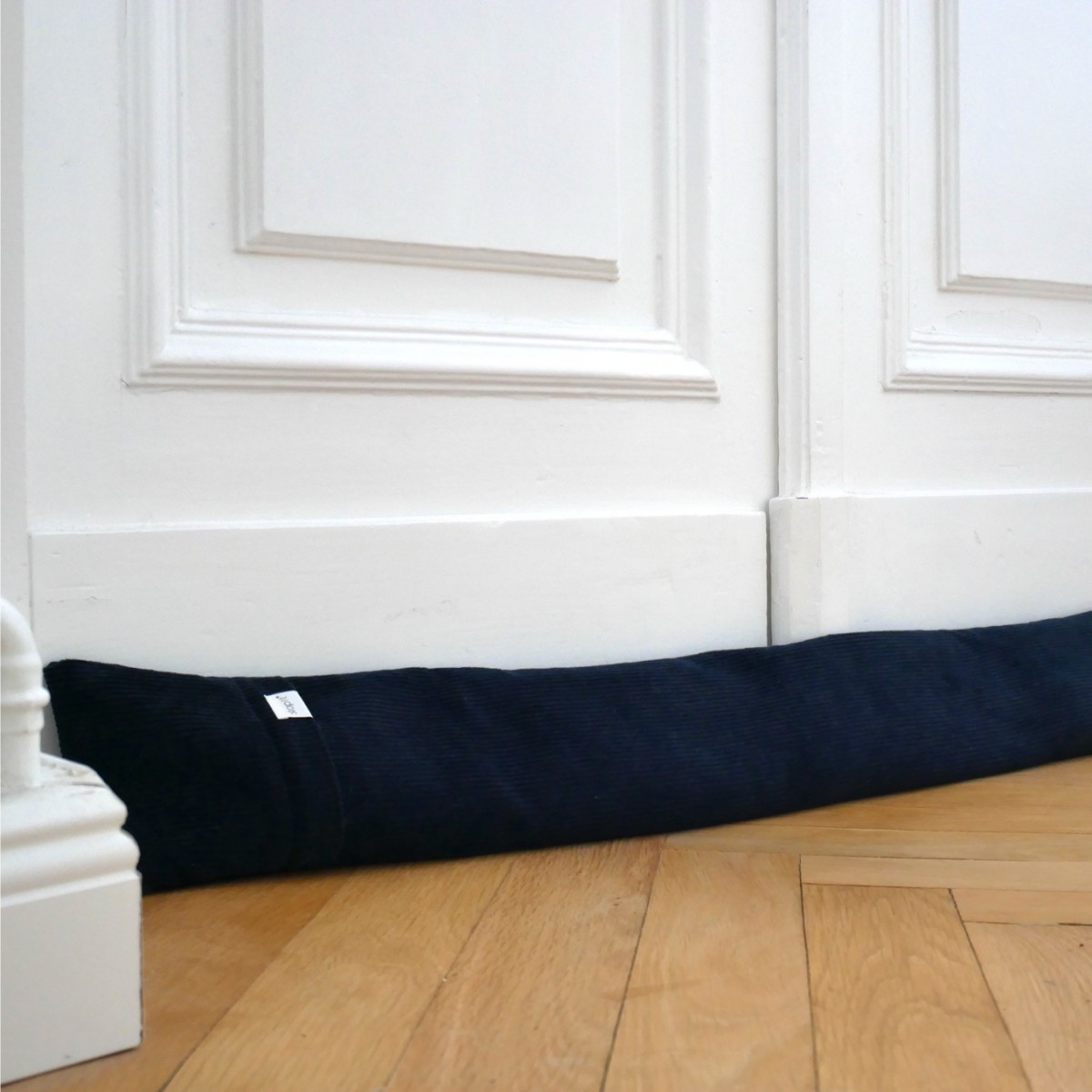 Zugluftstopper dunkelblau "Midnight Cordula" mit waschbarem Bezug von stop!t