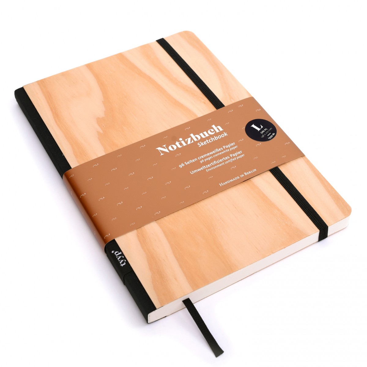 Notizbuch Echtholzfurnier Kiefer BerlinBook WOOD - DIN A5