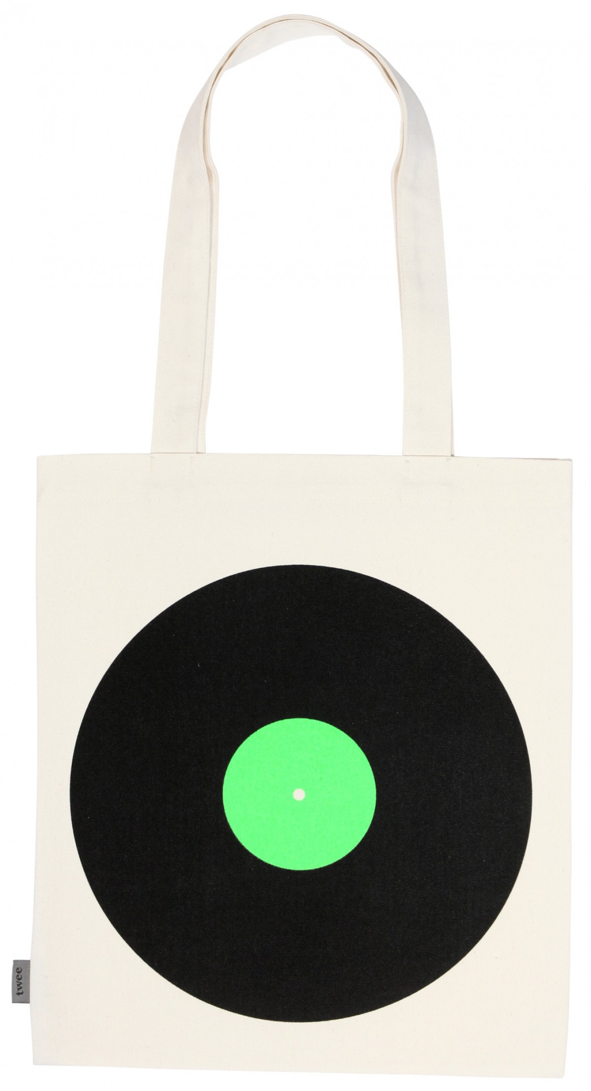 twee . VINYL NEON GRÜN . Bio-Baumwolltasche