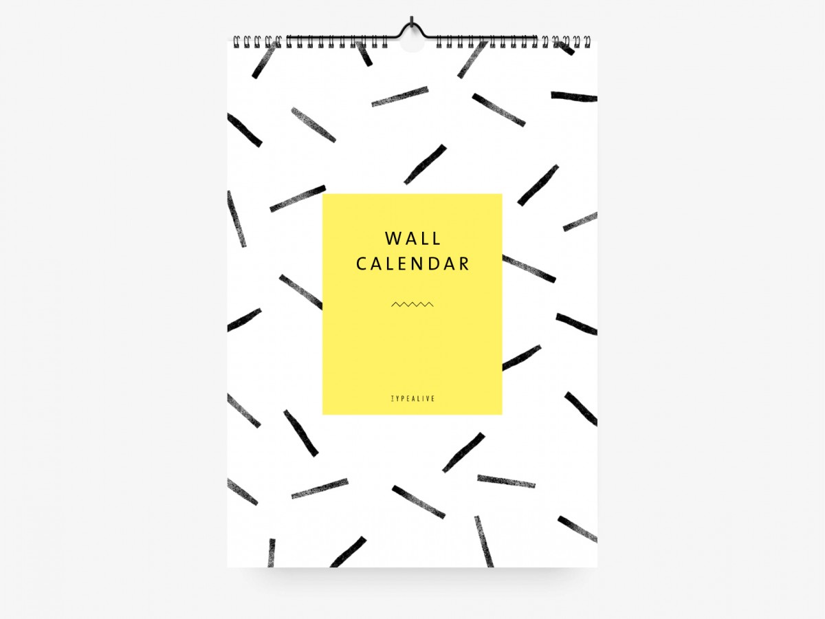 typealive / Wandkalender DIN A4 / Black & White